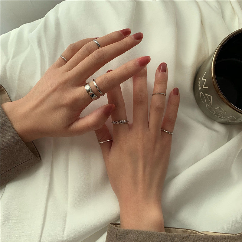 Juego de anillos para el dedo índice femenino, accesorios para anillos 