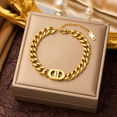 Pulsera de acero de titanio para mujer, pulsera sencilla, joyería 