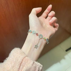 Colored Zircon Gingerbread Man Bear Bracelet Christmas Bracelet