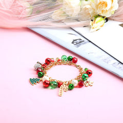 Christmas jewelry pearl bell snowflake bracelet  (Minimum purchase 3 pcs)