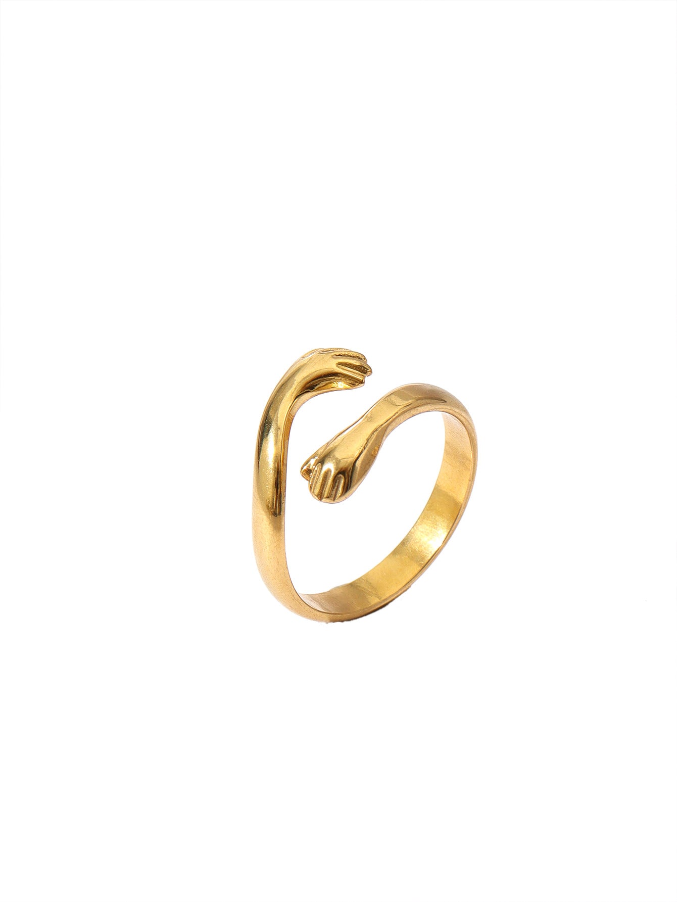 Anillos abiertos chapados en acero inoxidable 304 con diseño floral retro al por mayor 