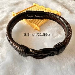 Pulsera de acero inoxidable Pulsera de cuero Pulsera magnética para hombre 