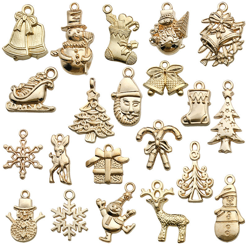 21 Models Per Model 1, 21/Pack 12 * 23mm 17*14mm 8*19mm Zinc alloy Christmas Tree Santa Claus Snowflake Pendant Jewelry Accessories