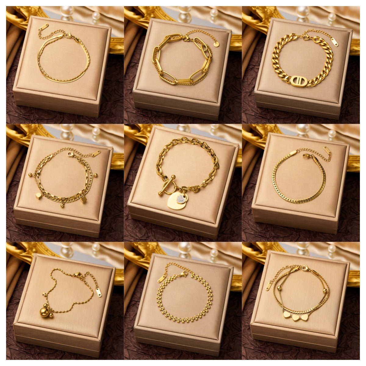 Pulsera de acero de titanio para mujer, pulsera sencilla, joyería 