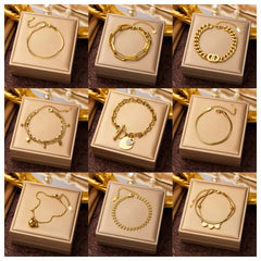 Pulsera de acero de titanio para mujer, pulsera sencilla, joyería 