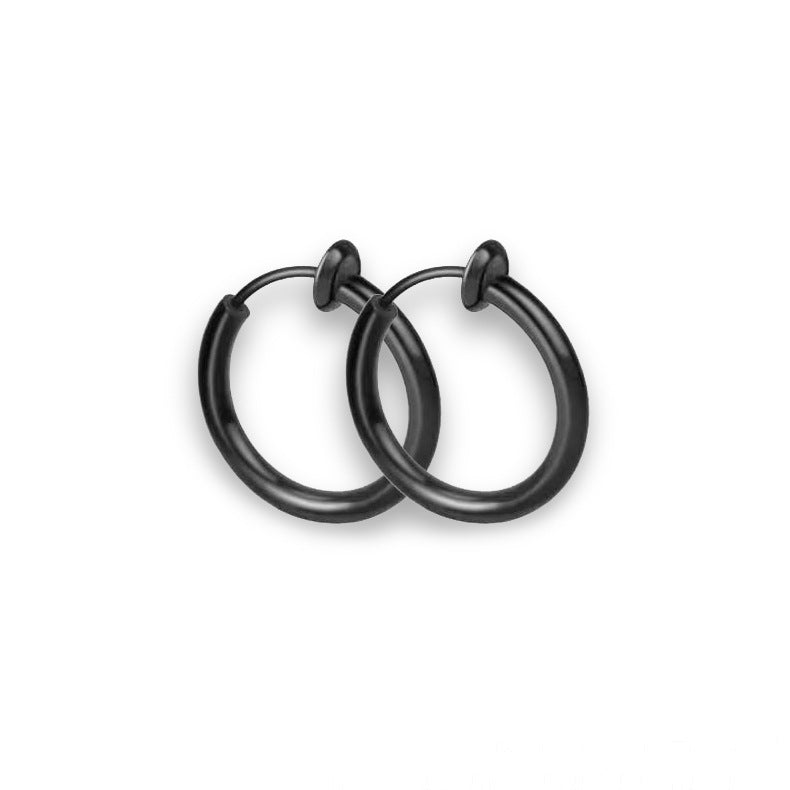 Clips para orejas de acero inoxidable sin agujero estilo punk para hombre, clips para orejas de resorte de acero de titanio