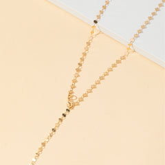 Collar largo cuadrado dorado o plateado, cadena corporal estilo europeo y americano (Compra mínima 2 piezas) 