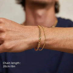 Conjunto de pulseras de hip hop con cadena torcida para hombre, conjunto de dos piezas de cadena cubana 