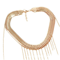 Multi-layer fringed beach body chain gold-plated snake pattern chain