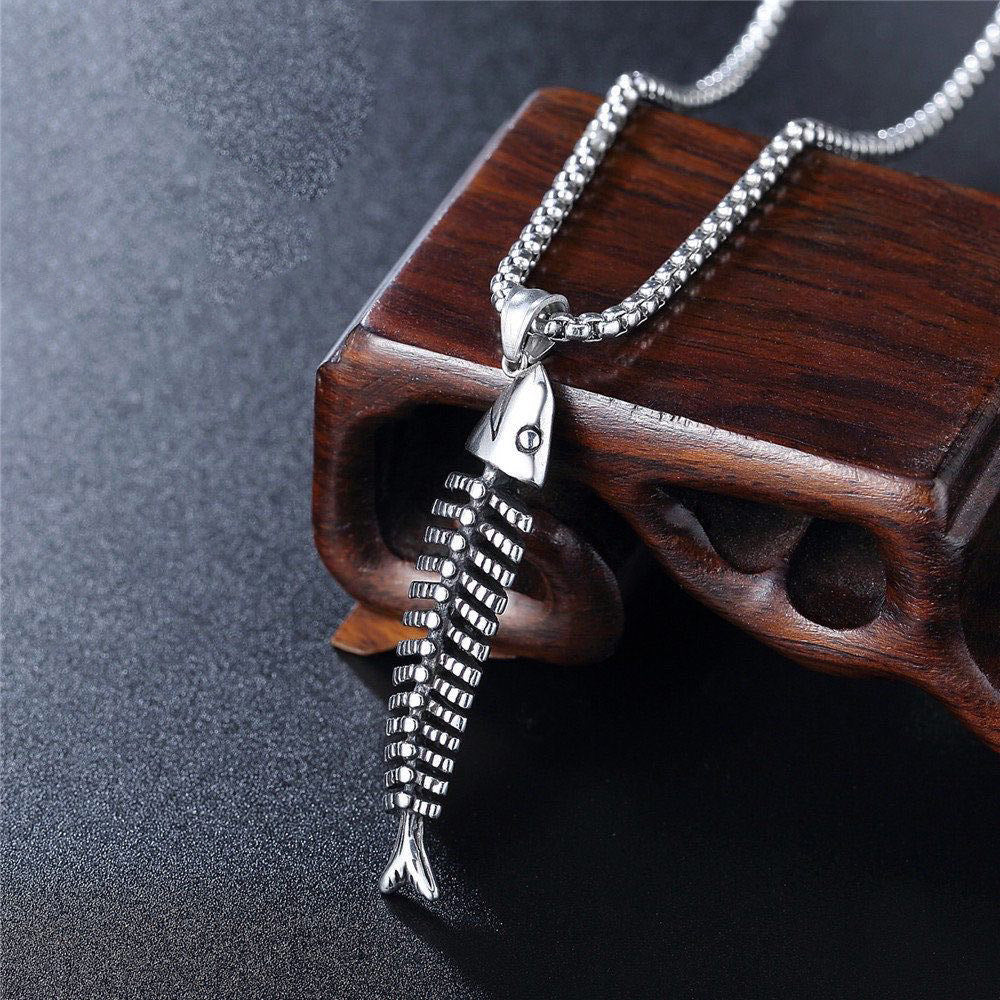 Collar de acero de titanio con colgante de hip hop para hombre 
