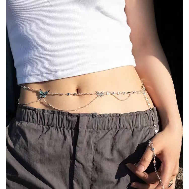 Butterfly tassel, a two-style wearing necklace waist chain or body chain (Minimum purchase of 3 pieces)