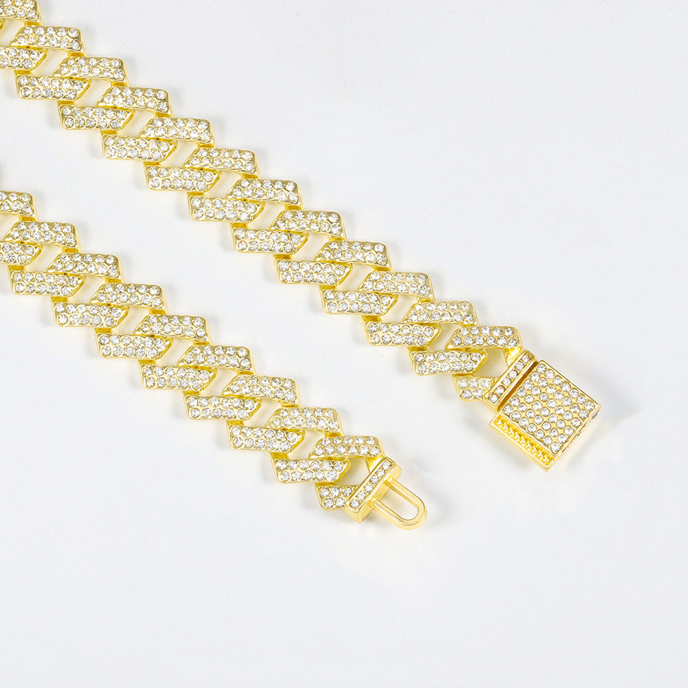 Collar de aleación estilo hip hop con cadena cubana para hombre 