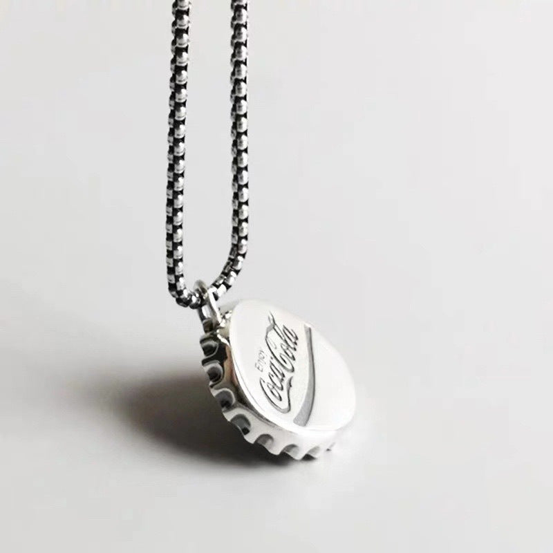 Collar de acero de titanio con colgante de hip hop para hombre 