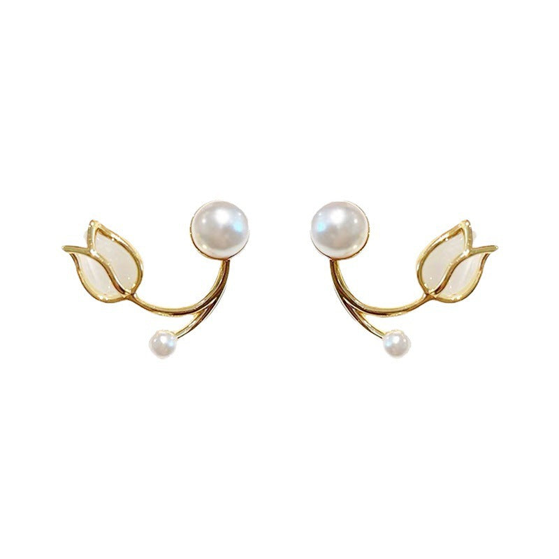 1 Pair Sweet IG Style Geometric Heart Shape Butterfly Inlay Alloy Rhinestones Pearl Drop Earrings Ear Studs