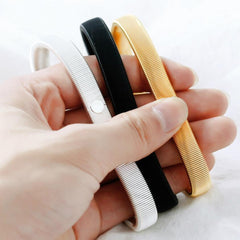 Pulsera de resorte de metal, la pulsera se puede estirar y elástica.