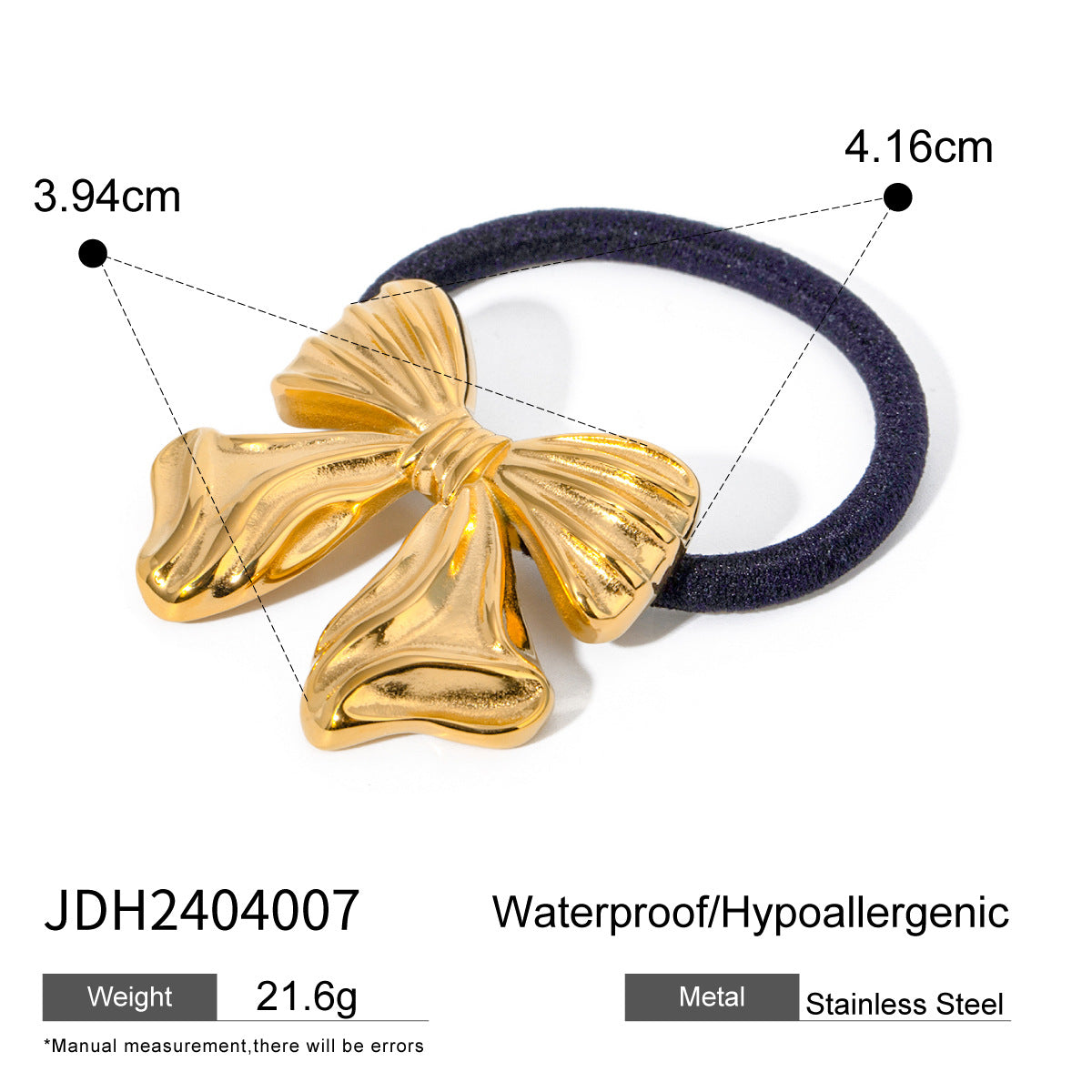Women's Casual Style Solid Color 304 Stainless Steel Hair Tie