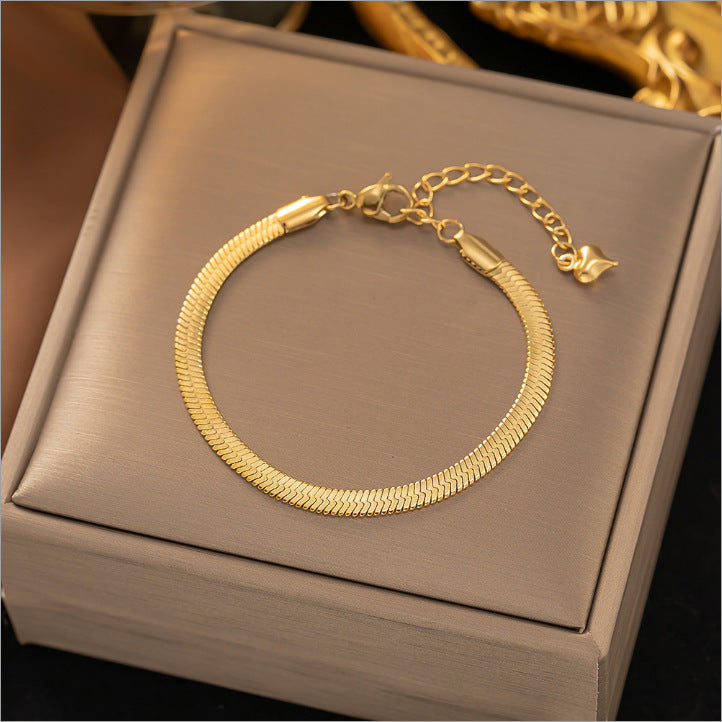 Pulsera de acero de titanio para mujer, pulsera sencilla, joyería 