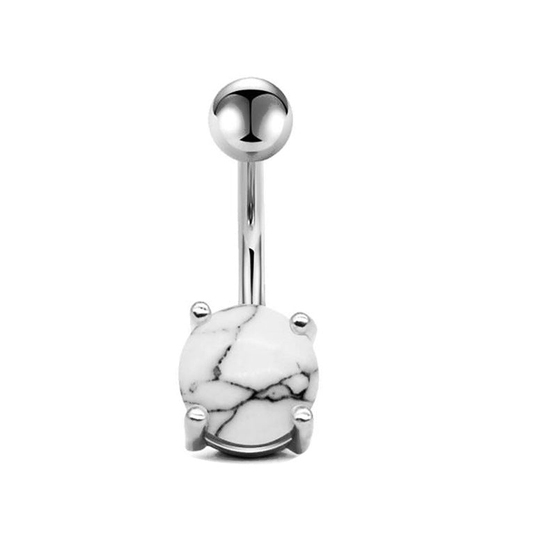 Piercing de acero inoxidable para el cuerpo, con circonitas, para el ombligo