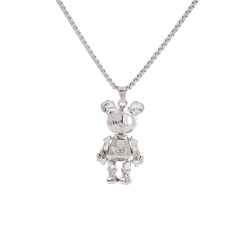 Collar de acero de titanio con colgante de hip hop para hombre 