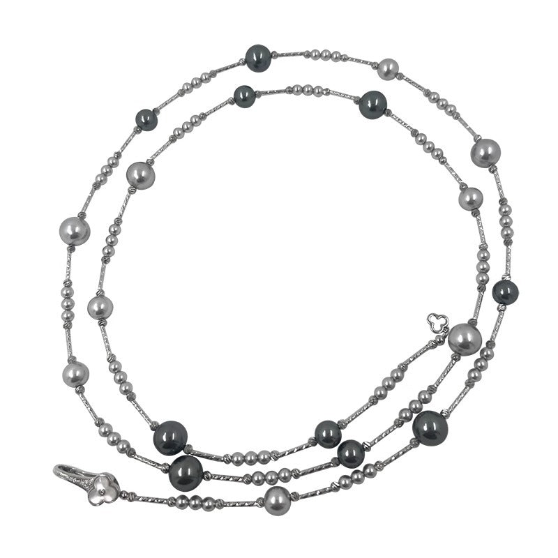 Collar de perlas de estrella gitana para mujer, cadena de suéter 