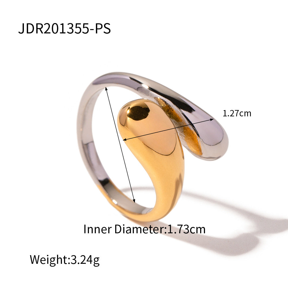 Wholesale Jewelry Glam Simple Style Classic Style Geometric 304 Stainless Steel Plating Open Rings