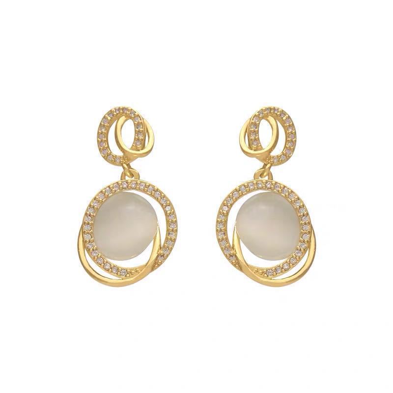 1 Pair Sweet IG Style Geometric Heart Shape Butterfly Inlay Alloy Rhinestones Pearl Drop Earrings Ear Studs