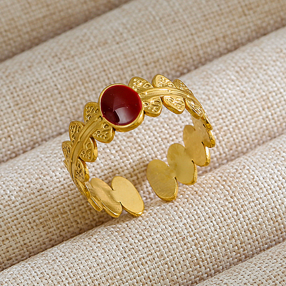 Anillo abierto de acero inoxidable 304 con letras geométricas, estilo hip hop, punk y streetwear. 