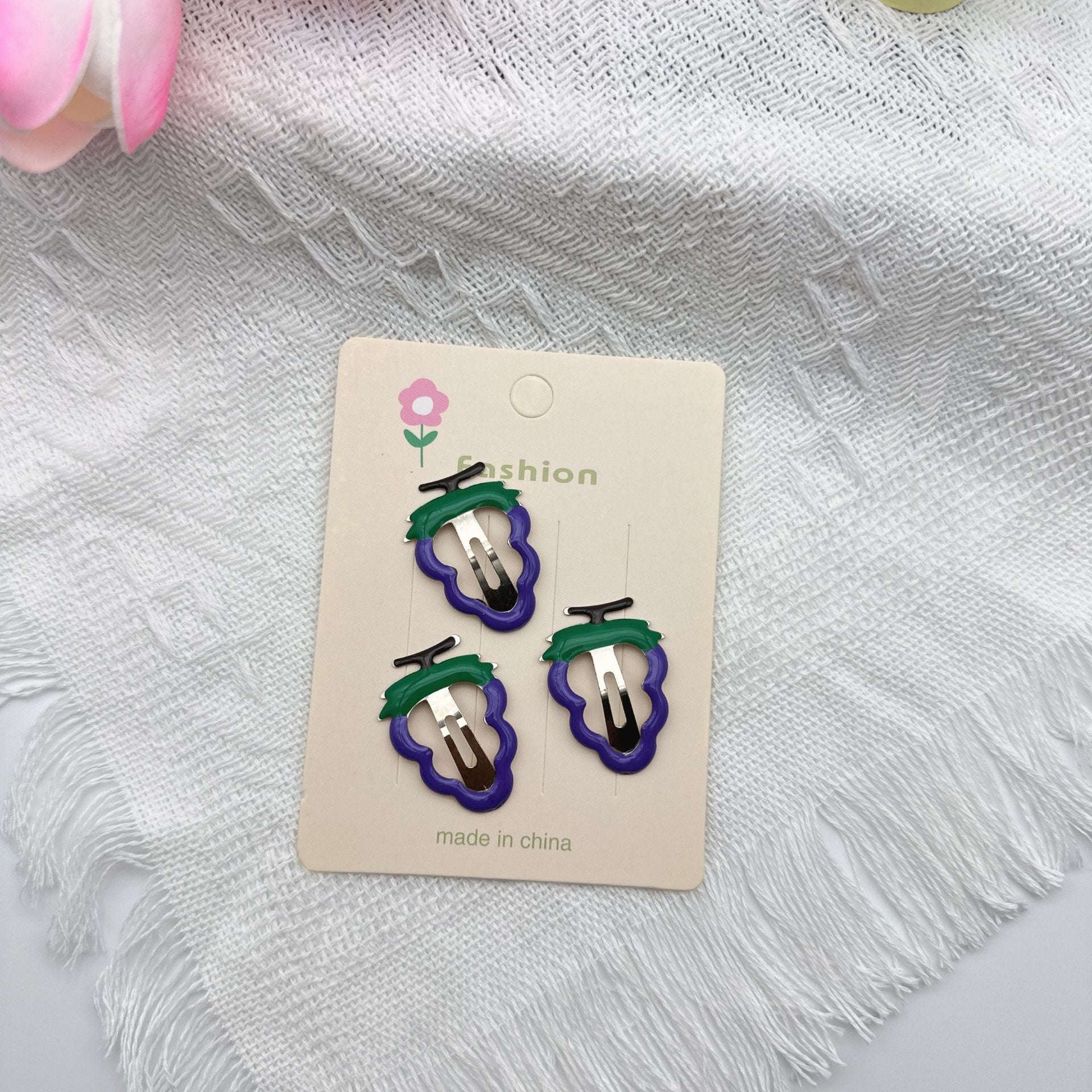 Horquilla para el pelo con forma de flequillo, diseño de fruta, manzana, cereza y fresa, para niña, 2 unidades 