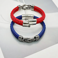 Pulsera de acero inoxidable Pulsera de cuero para hombre 