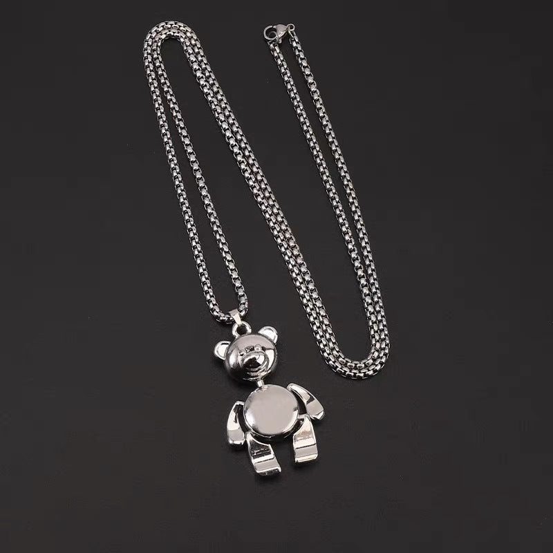 Collar de acero de titanio con colgante de hip hop para hombre 