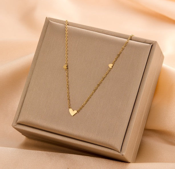 Simple Style Classic Style Four Leaf Clover Heart Shape Titanium Steel Wholesale Pendant Necklace