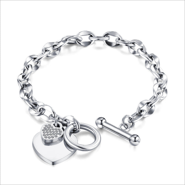 Pulsera de acero de titanio para mujer, pulsera sencilla, joyería 