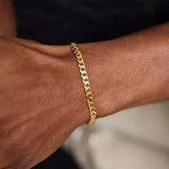 Conjunto de pulseras de hip hop con cadena torcida para hombre, conjunto de dos piezas de cadena cubana 