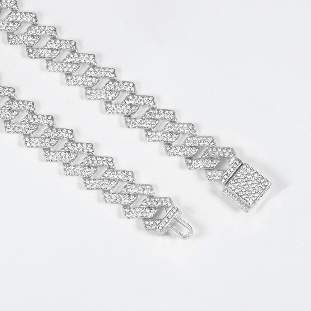 Collar de aleación estilo hip hop con cadena cubana para hombre 