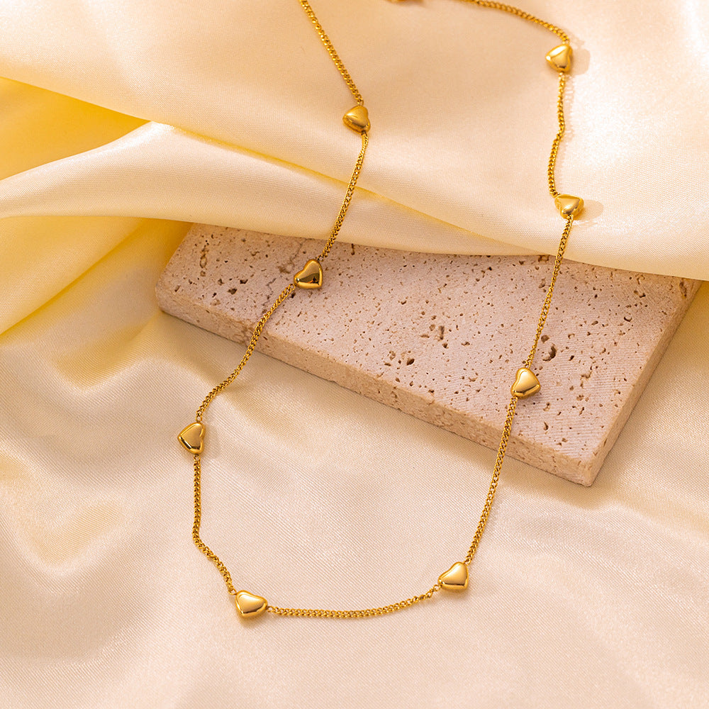 Wholesale Jewelry Elegant Streetwear Heart Shape Butterfly Titanium Steel Plating Bracelets and Necklace