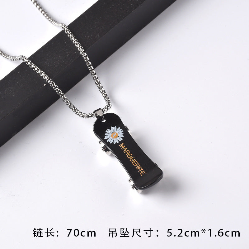 Titanium steel necklace men's hip hop street alloy pendant