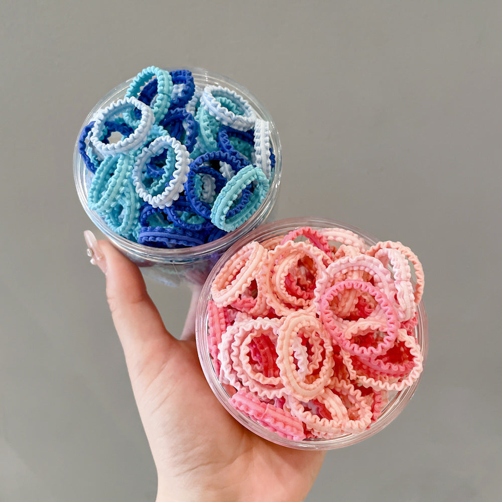 Banda de goma para niños, banda de goma de encaje enlatado de colores, cinta para el cabello elástica alta para niñas 