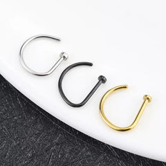 Anillo nasal falso perforado de acero inoxidable 