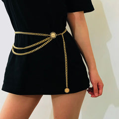 Multi-layer body chain alloy retro street shot waist chain（Minimum purchase of 2 pcs）