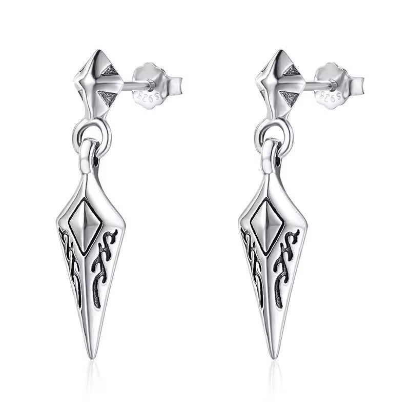 Pendientes con diseño de rombos para hombre 