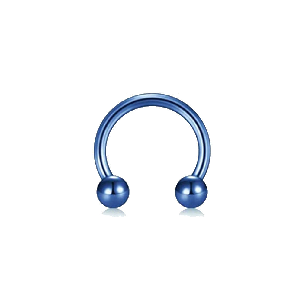 Anillo de nariz de acero inoxidable, acero de titanio, tipo C, hueso de oreja 