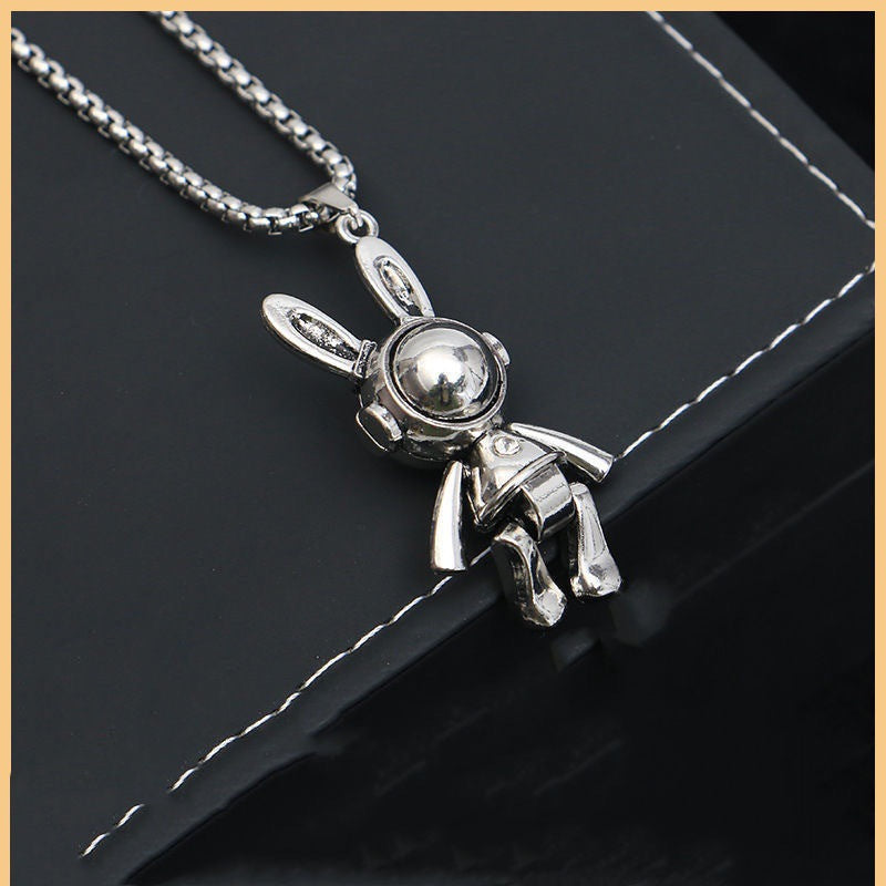 Collar de acero de titanio con colgante de hip hop para hombre 
