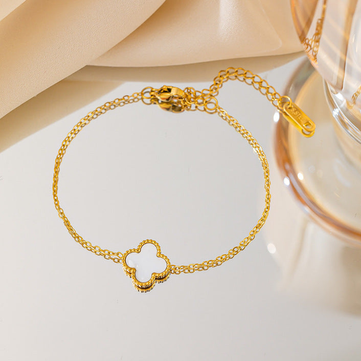 Pulsera de acero de titanio para mujer, pulsera sencilla, joyería 