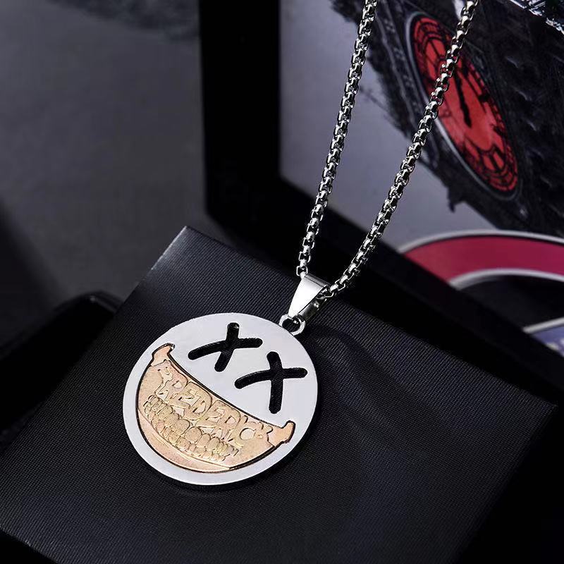 Collar de acero de titanio con colgante de hip hop para hombre 