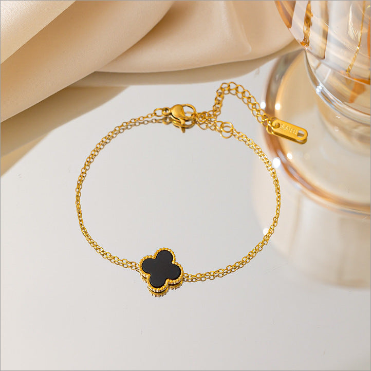 Pulsera de acero de titanio para mujer, pulsera sencilla, joyería 