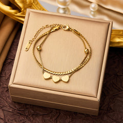 Pulsera de acero de titanio para mujer, pulsera sencilla, joyería 