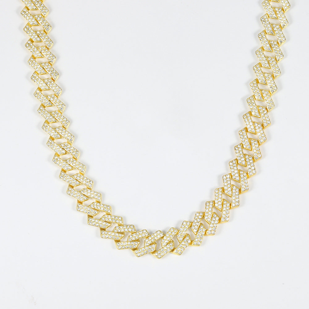 Collar de aleación estilo hip hop con cadena cubana para hombre 
