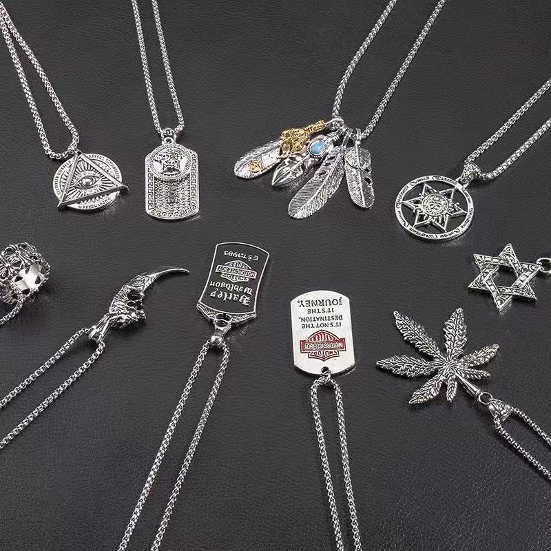 Collar de acero de titanio para hombre, cadena de clavícula, colgante cubano, accesorios de cadena para el cuello 