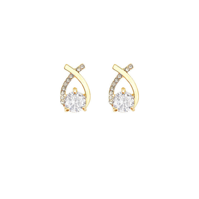 1 Pair Sweet IG Style Geometric Heart Shape Butterfly Inlay Alloy Rhinestones Pearl Drop Earrings Ear Studs