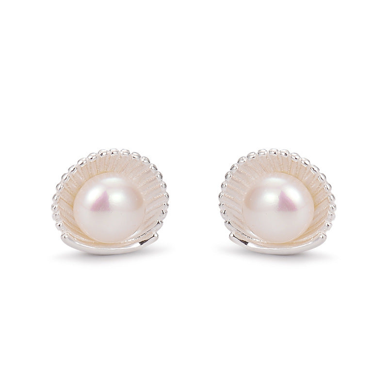 Pendientes de concha de perla de agua dulce natural (2 pares) 
